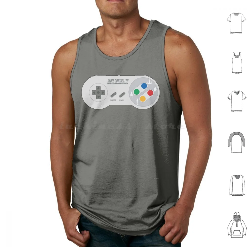 Controlador Rebel Pal camisetas sin mangas chaleco sin mangas Snes Super Retro Gamer Retrogamer videojuegos controlador de videojuegos