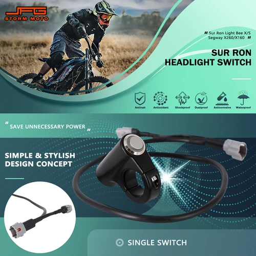Imagen 2 del producto Juego de interruptor de apagado de faros Plug Play para motocicleta Segway sur-ron Surron X160 X260 Light Bee S X, moto de cross eléctrica para Motocross