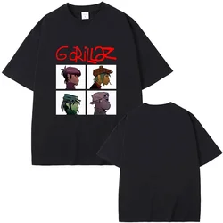 2024 męskie T-shirty zespół muzyczny Gorillazs Punk Rock Print 90s Casual Fashion z krótkim rękawem T-Shirt Plus Size Unisex