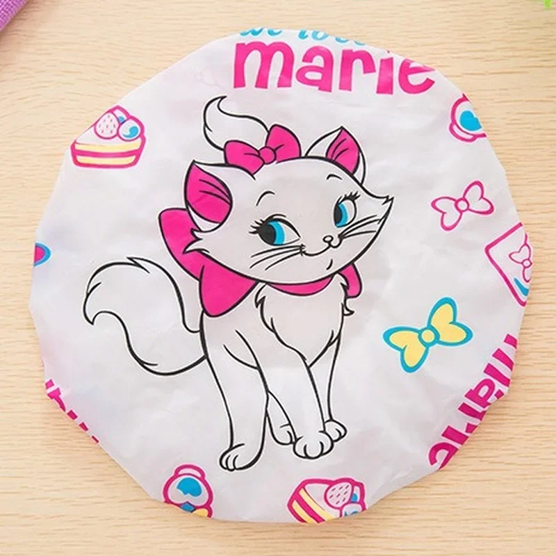 Disney Winnie the Pooh Stitch Shower Cap Cute Cartoon Waterproof Bath Hat Kawai Thickened Oil Fume Cap Girls Hair Salon Supplies