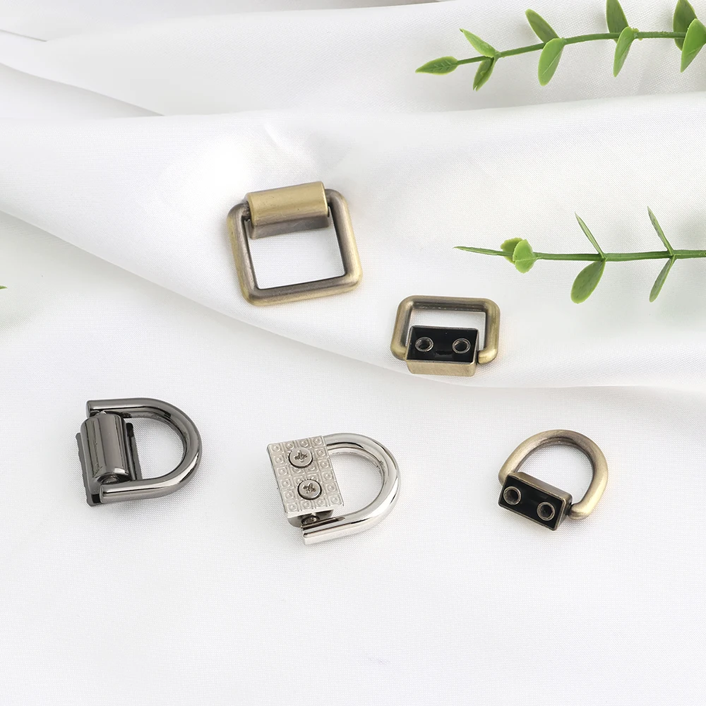 10/50/100PCS Metal Bag Side Hanger Square Ring For Handbag Strap Side Carabiner Clip Hook Chain Connector Buckle Accessories