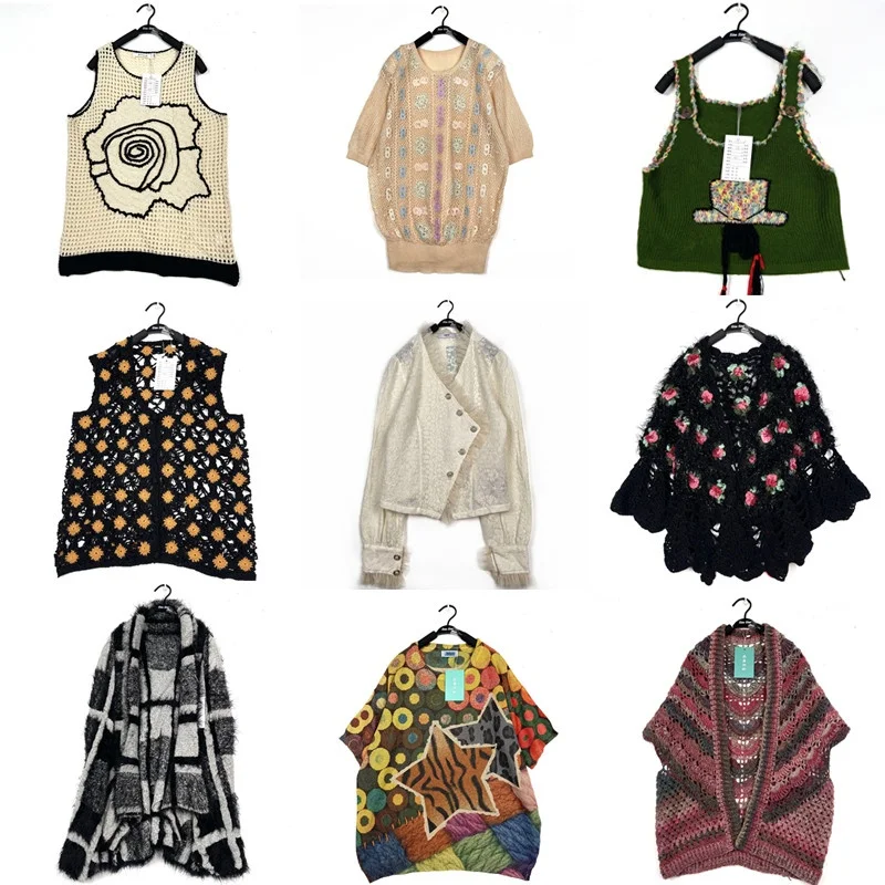 

Винтажный свитер ручной работы с вырезом на крючках и цветком в сельской местности, джанет, верхняя одежда, свитер, сладкий Sle, обычная длина, другой материал