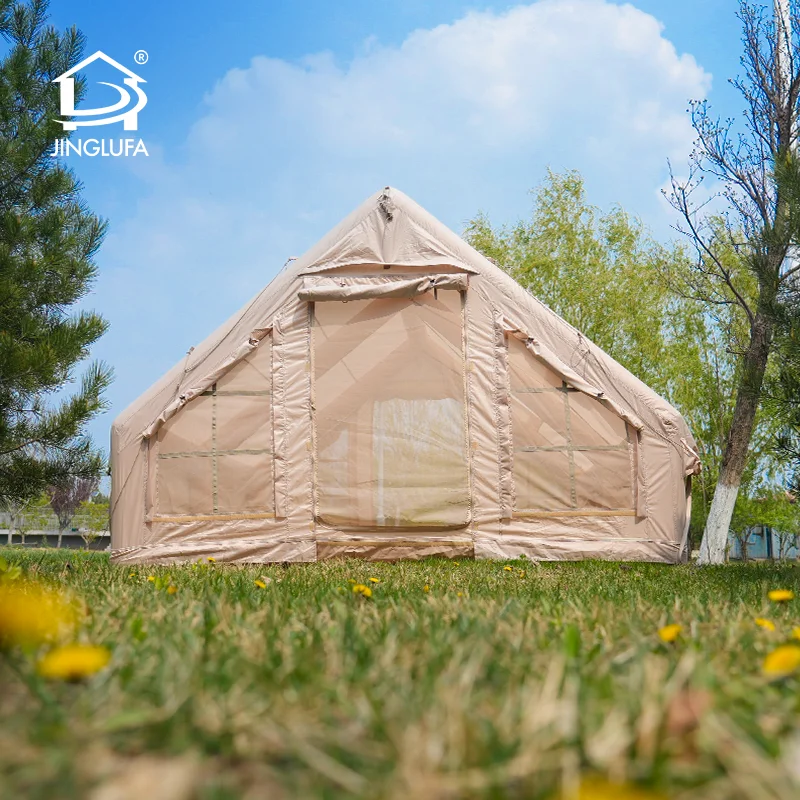12㎡ Stormproof Tent] 2-Room Inflatable Cabin 16cm Air Columns 420D Oxford Outer Fabric for  Windproof Camping