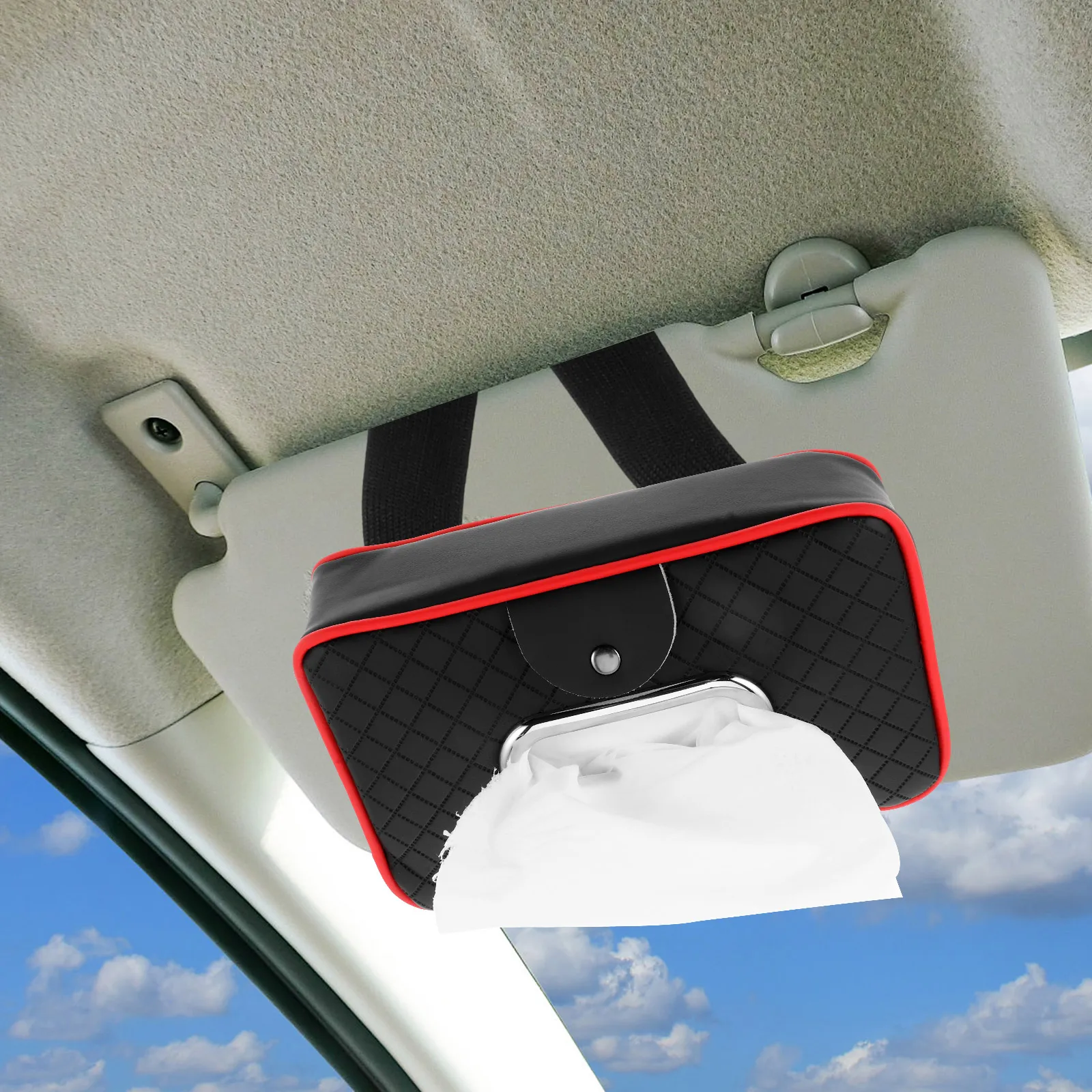 

Visor Sun Visor Dispenser Durable Pu Car Box Cover Multifunctional Auto Tissue Holder Dashboard Tissue Holder Car