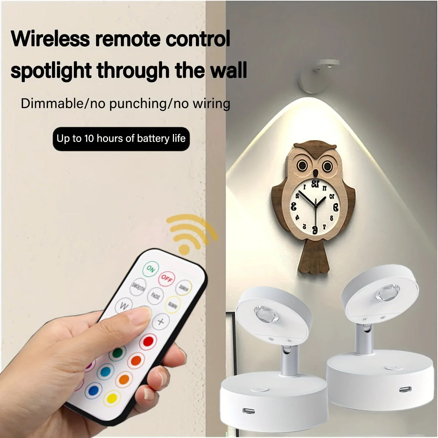 Cordless RGB cat\'s eye remote control LED wall lamp, dimmable atmosphere lamp and night light more home lighting staircase wall