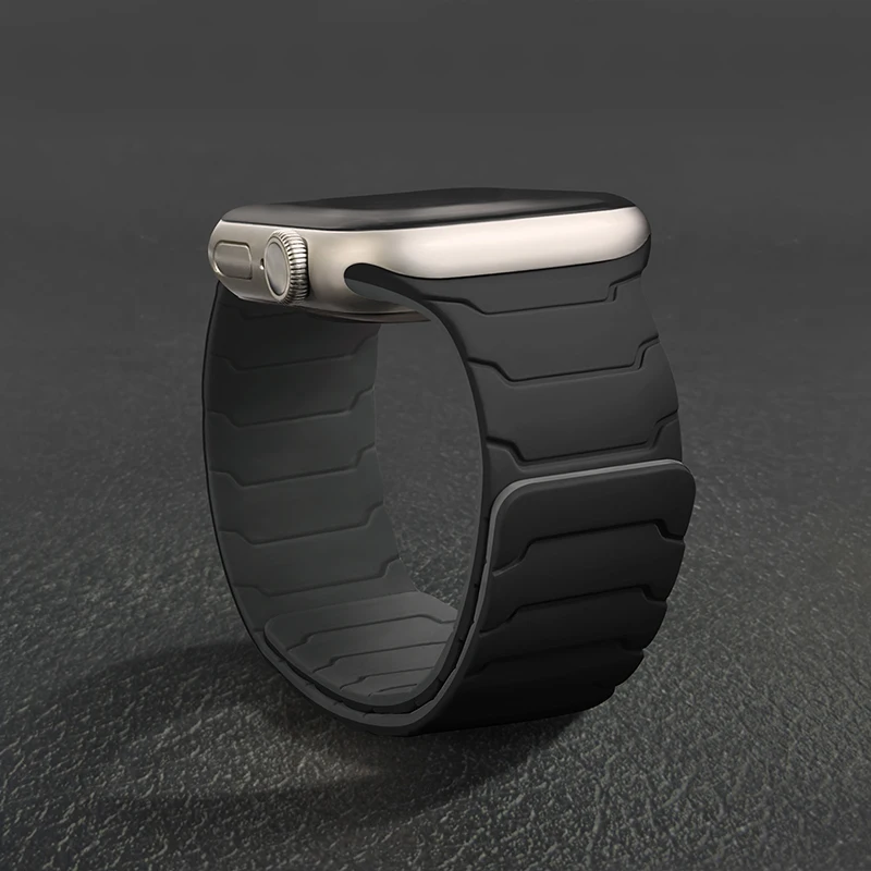 Silikon-Magnetschlaufenbänder für Apple Watch 46 mm, 44 mm, 40 mm, 49 mm, 45 mm, 42 mm, 41 mm, Armband, iWatch-Serie Ultra 3, 11, 10, 9, 8, 7, 6, 5 SE 3