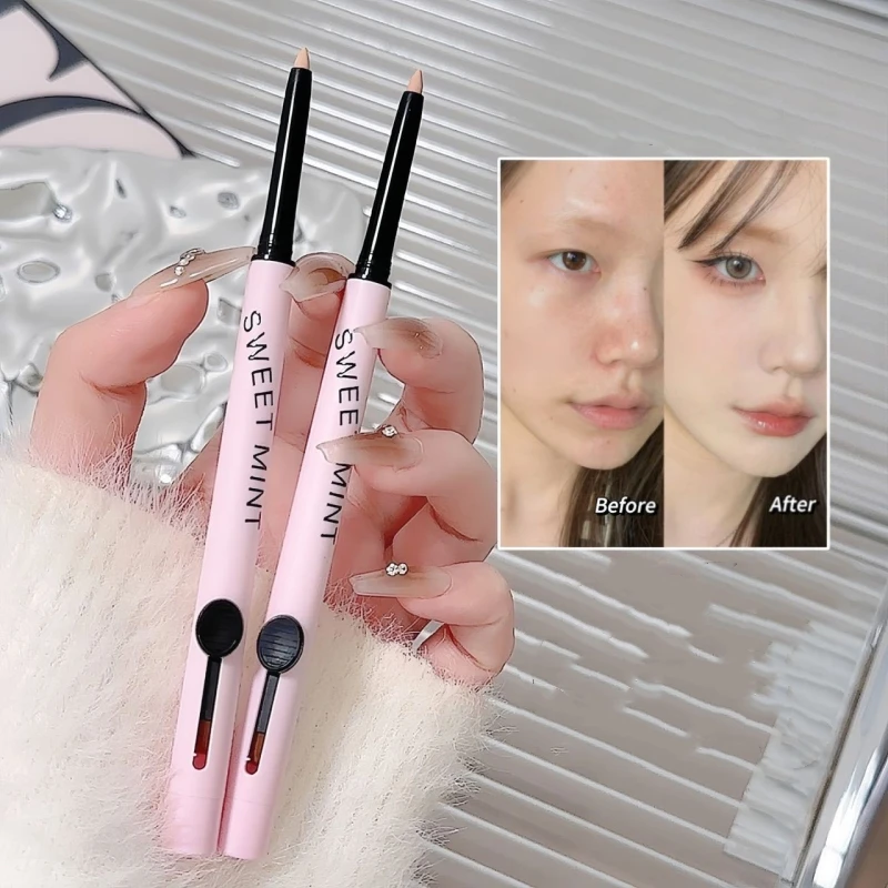 Face Foundation Concealer Pen Double Head Brush Moisturizing Full Coverage Balck Circle Acne Marks Contour Makeup Stick