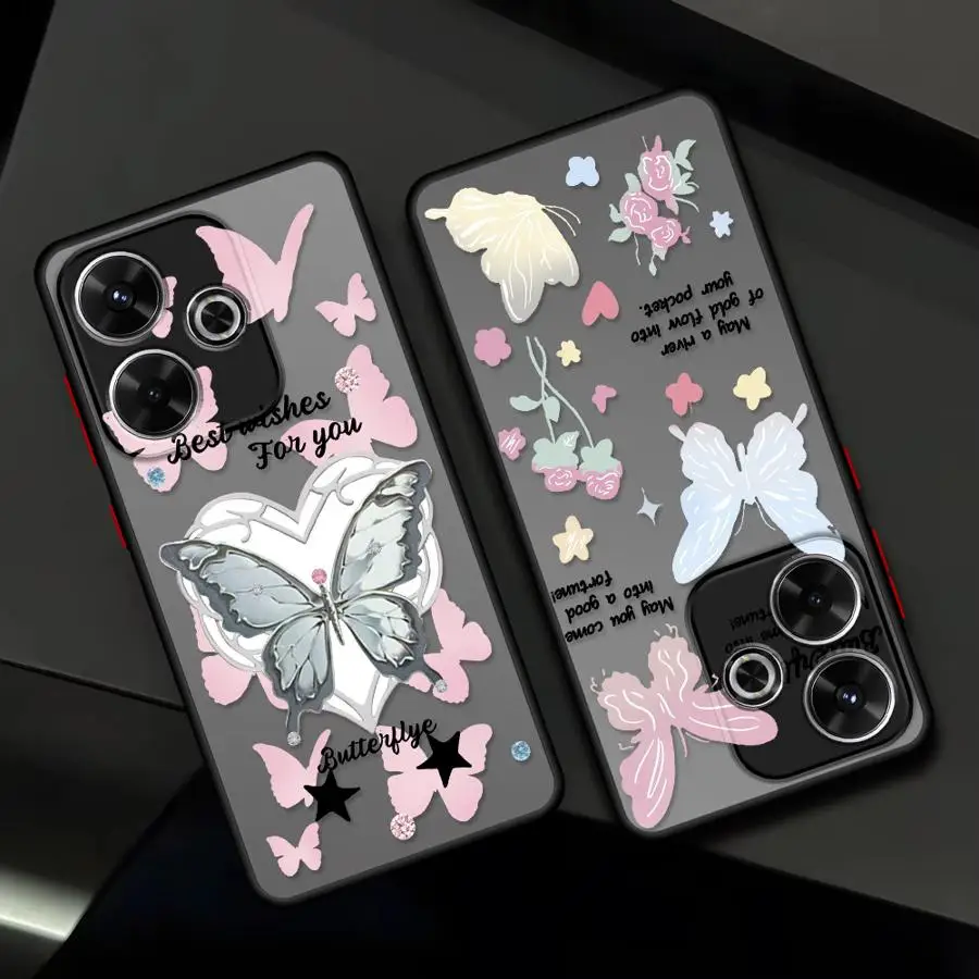 Case for Xiaomi Redmi Note 15 11 10 12 13 14 Pro Plus A4 14C 13C 9S Funda Phone Cover Colorful Butterfly