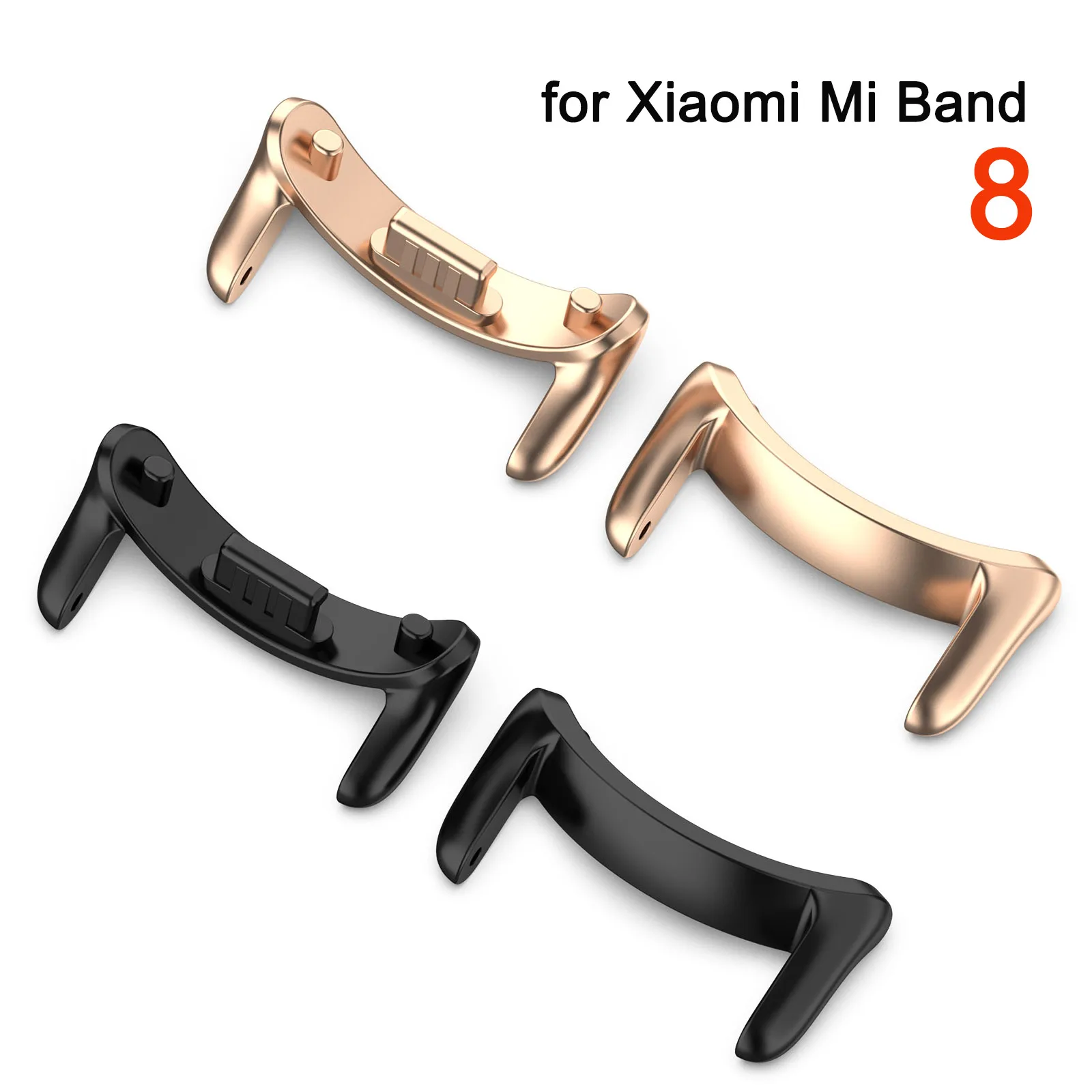 Connectors for Xiaomi Mi Band 8 Wristband Metal Head Adapters Mi 8 Bands Connector Stainless Steel Compatible with 12mm Strap