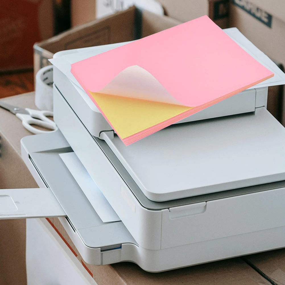 

50 Pcs Printer Colorful Label Paper Stickers Labels Adhesive Printing Pringting