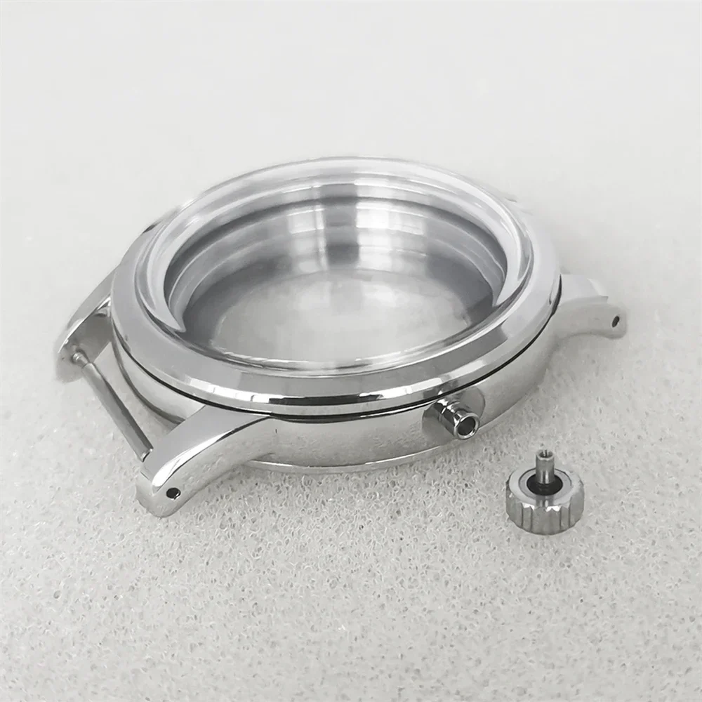 39MM Watch Case Modified Part Transparent Bottom Stainless Steel Cases for Nh35/Nh36/4R/7S Movement Diy Parts