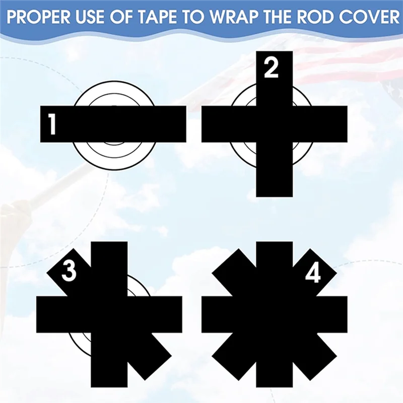 2-Pack Heavy Duty Flag Pole Caps And Color Guard Weight Anchor Set With Tape For Flags And Polesab13