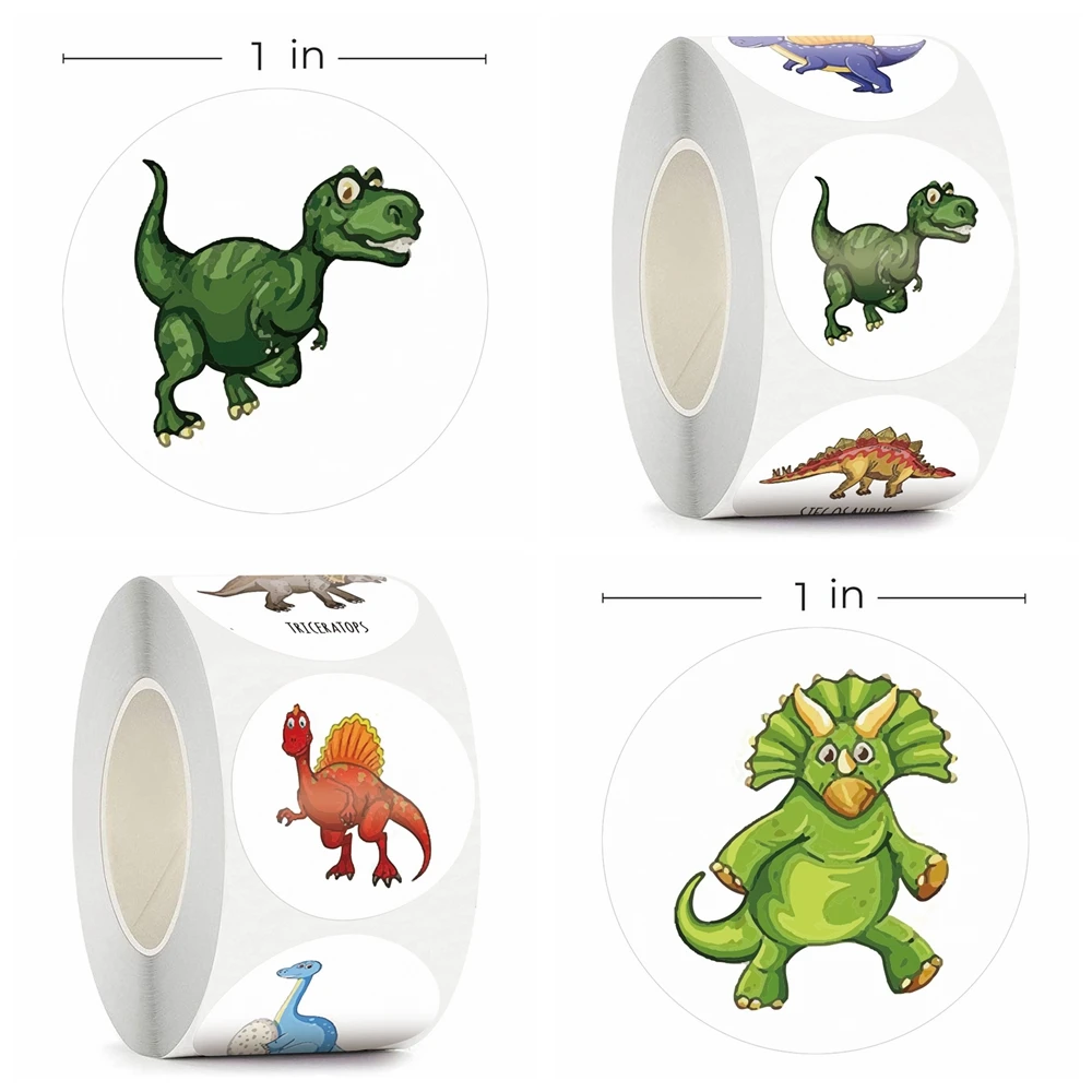 100-500PCS Children\'s Cartoon Stickers Little Dinosaur Pattern Kids Stationery Supplies School Teacher Supplies Reward Stickers