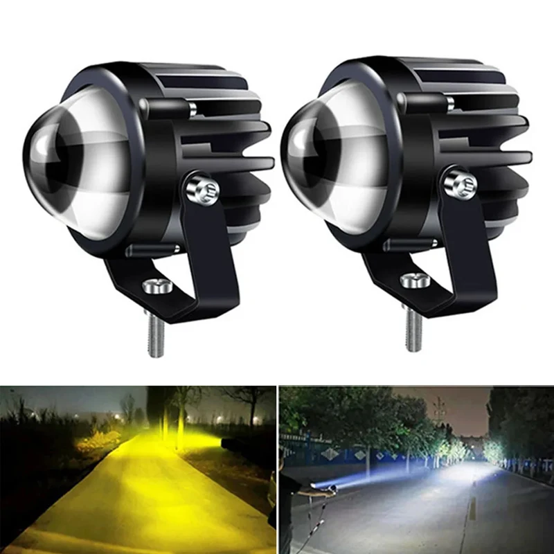 Super bright Dual Color LED Spotlights 200W Fog lamp Headlight Accessory For Motorcycle Truck Car SUV ATV 30000LM 24V 12V