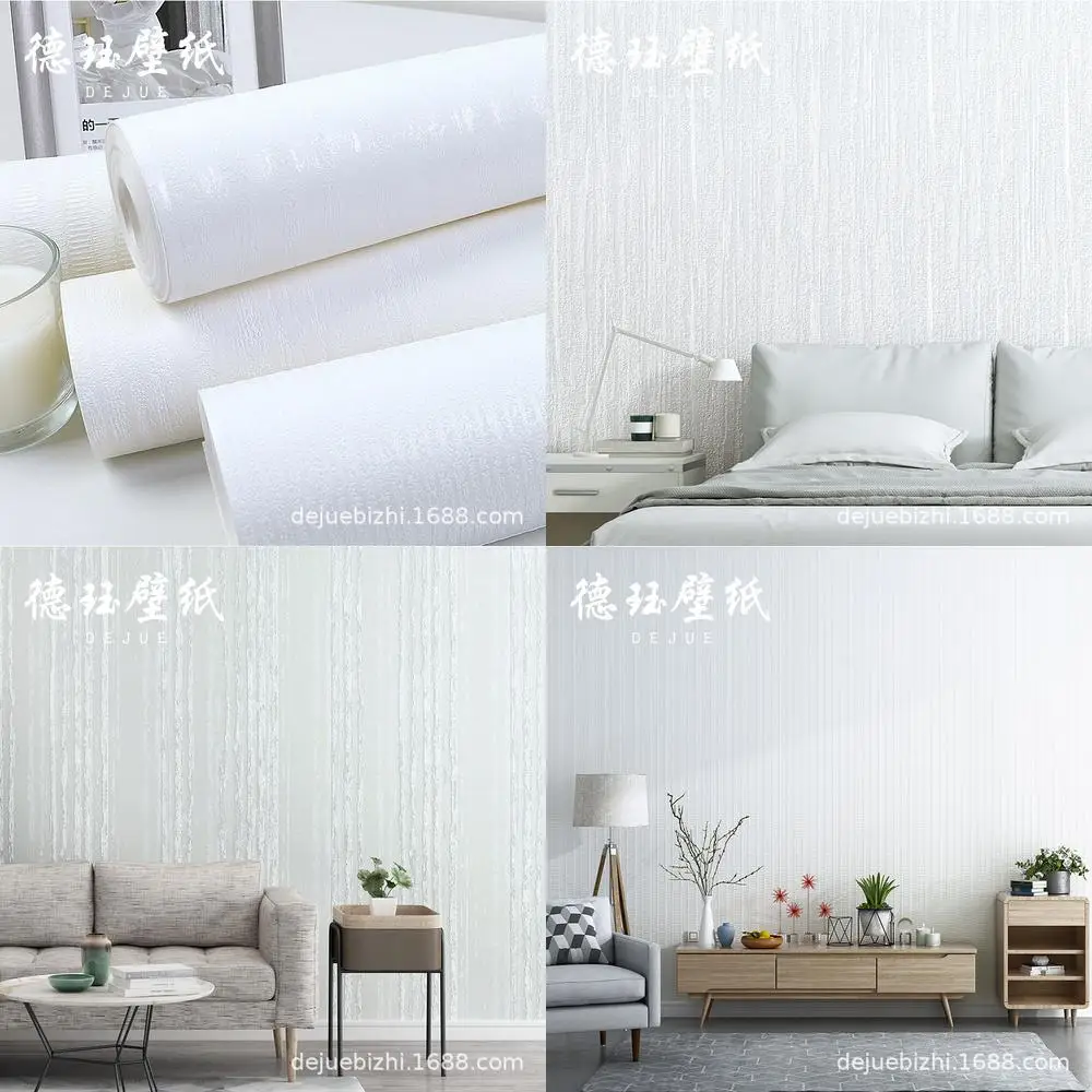 الحديثة الحد الأدنى بلون الأبيض خلفية الشمال نمط دياتوم الطين جدار تغطي للمنزل غرفة المعيشة غرفة نوم غير ذاتية اللصق #1