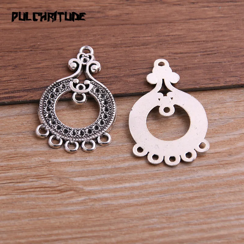 PULCHRITUDE 10pcs 22*36mm Two Color Zinc Alloy Vintage Hollow Bottle Connectors Pendants Jewelry Making DIY Handmade Craft