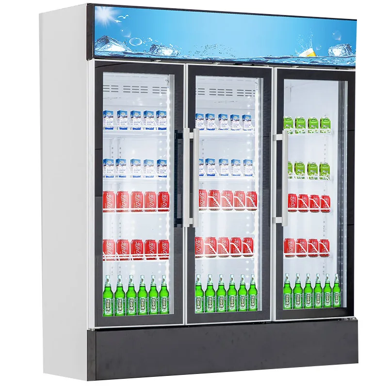 dc 24v solar powered three doors display showcase commercial