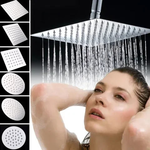 

Light Luxury 4/6/8inch Wall Mounted Stainless Steel Rainfall Shower Set Bathroom Shower Head Top Sprayer Kit Bath Accessories