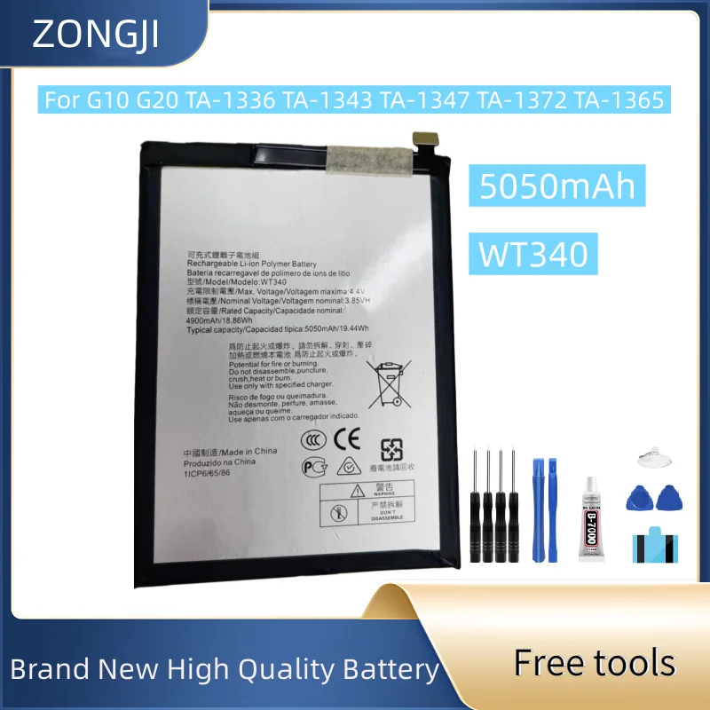 

New Battery WT340 5050mAh For G10 G20 TA-1336 TA-1343 TA-1347 TA-1372 TA-1365 Battery + Free Tools