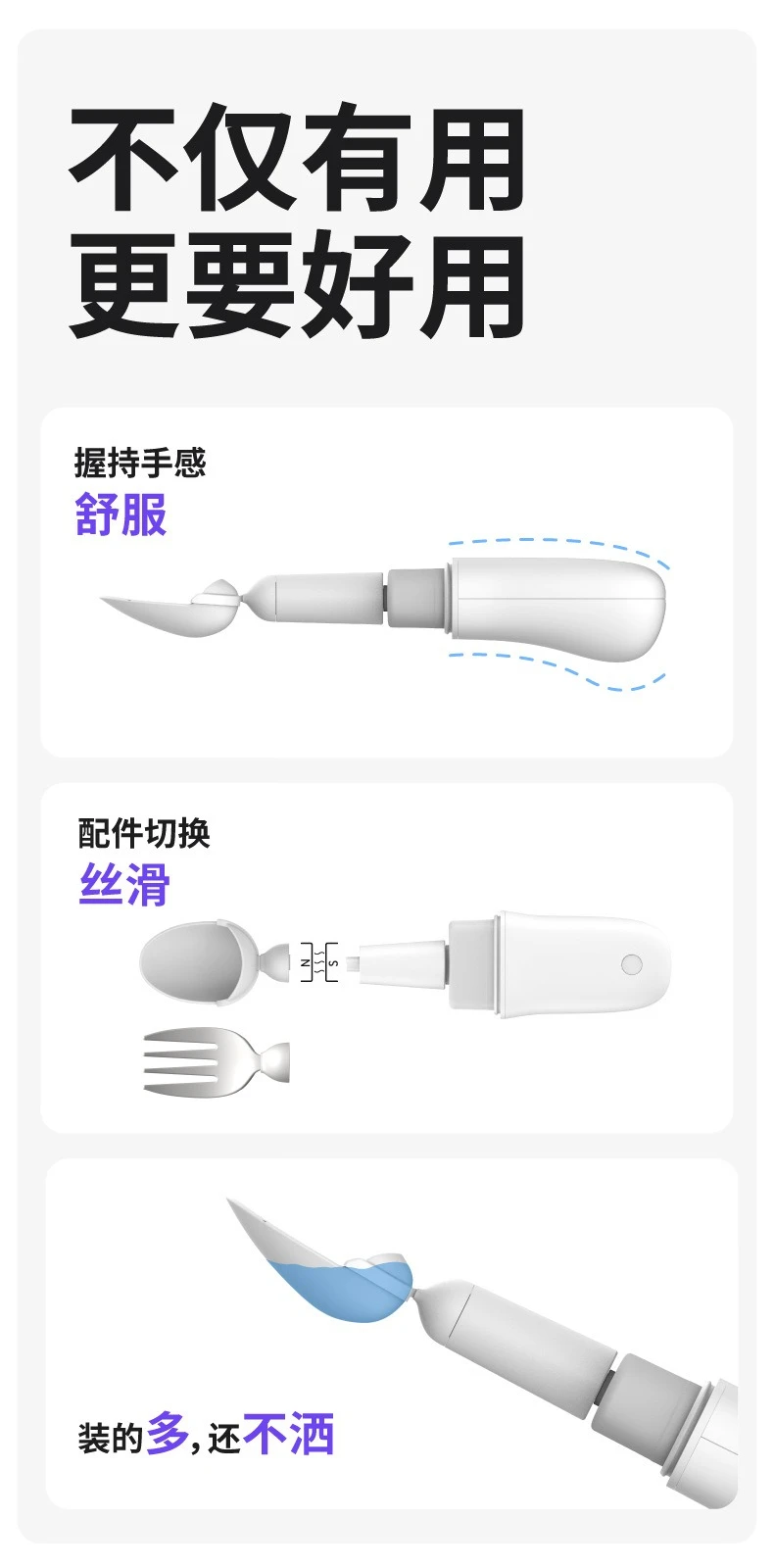 Smart spoon elder hand tremor assisted eating ware fork