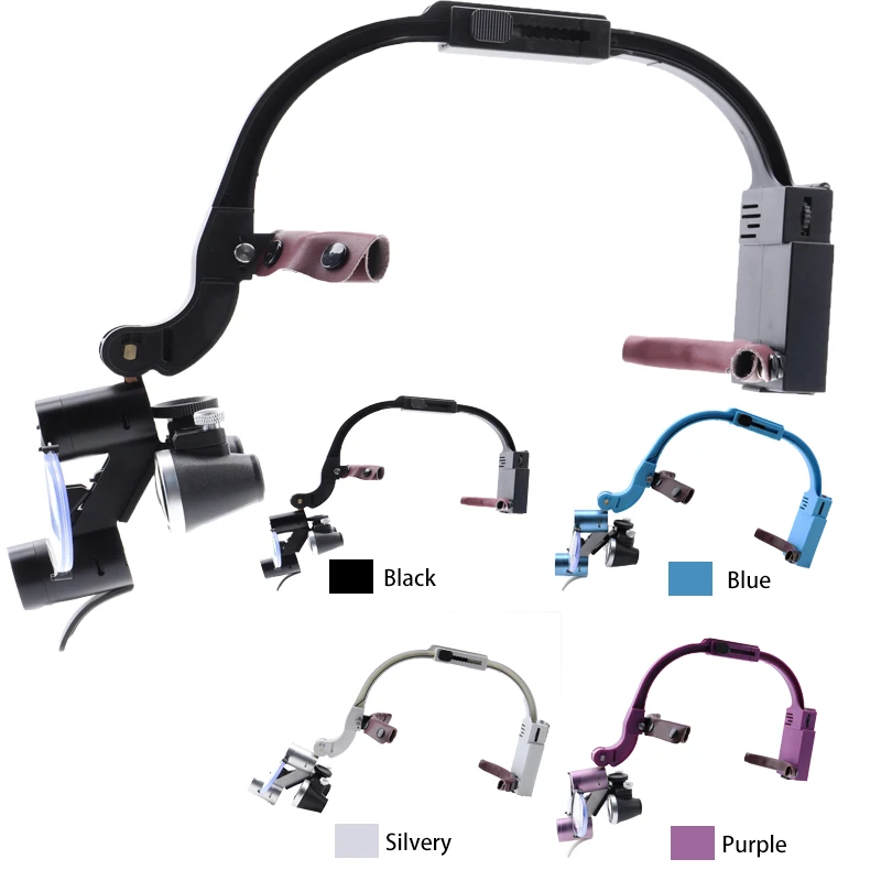 치과용 컬러풀 치과 확대경, 수술용 헤드라이트, 치과용 ENT 헤드라이트, 수술용 확대경, 5W 2.5X 3.5X