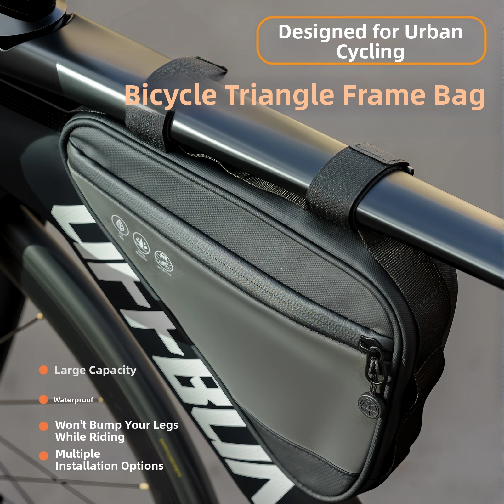 OFFBONDAGE Fahrrad-Rahmentasche, wasserdichte Fahrrad-Dreieckstasche, reflektierend, sicheres Radfahren, 1,2 l, MTB, Rennrad, vorne montierte Fahrrad-Aufbewahrungstasche