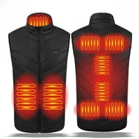 Smart Temperature Control Heating Vest Nine Zones USB Heating Cotton Pure Color Stand Collar Unisex Intelligent Heating Clothing