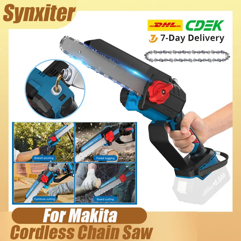 8-дюймовая аккумуляторная бензопила для Makita, аккумулятор 18 В, портативная электрическая бензопила, садовая резка древесины, бензопила, электроинструмент