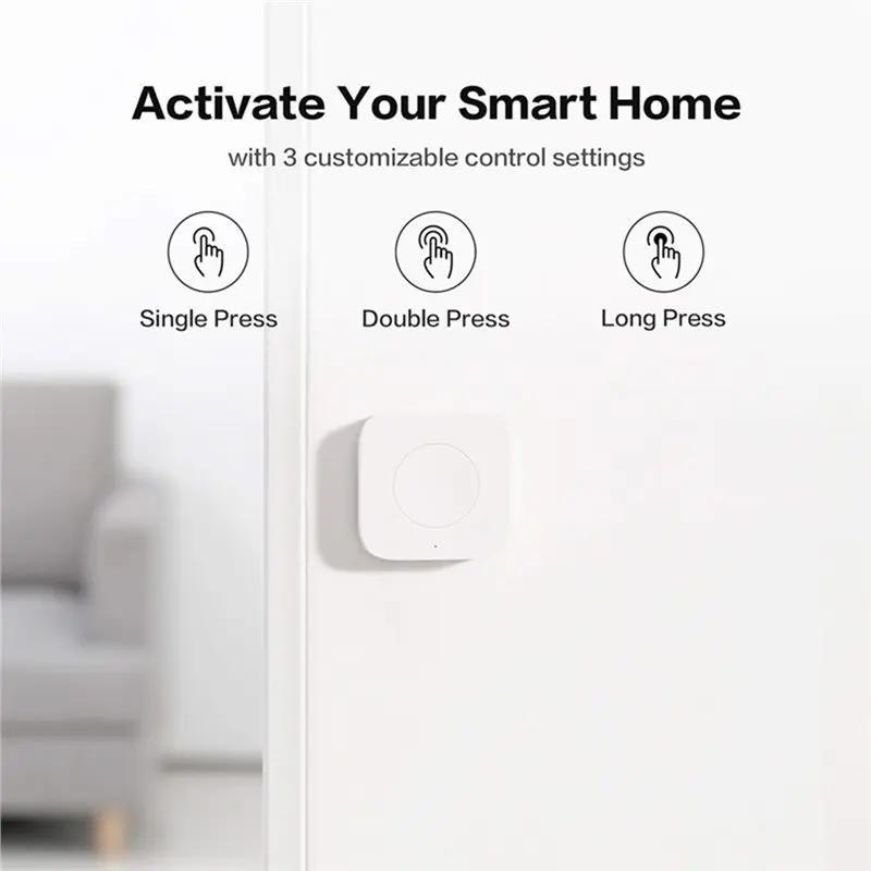 B69C Remote Control Button Home Security Sensor Smart Wireless Mini Switch Key Zigbee Connection One Key Control 3Pcs