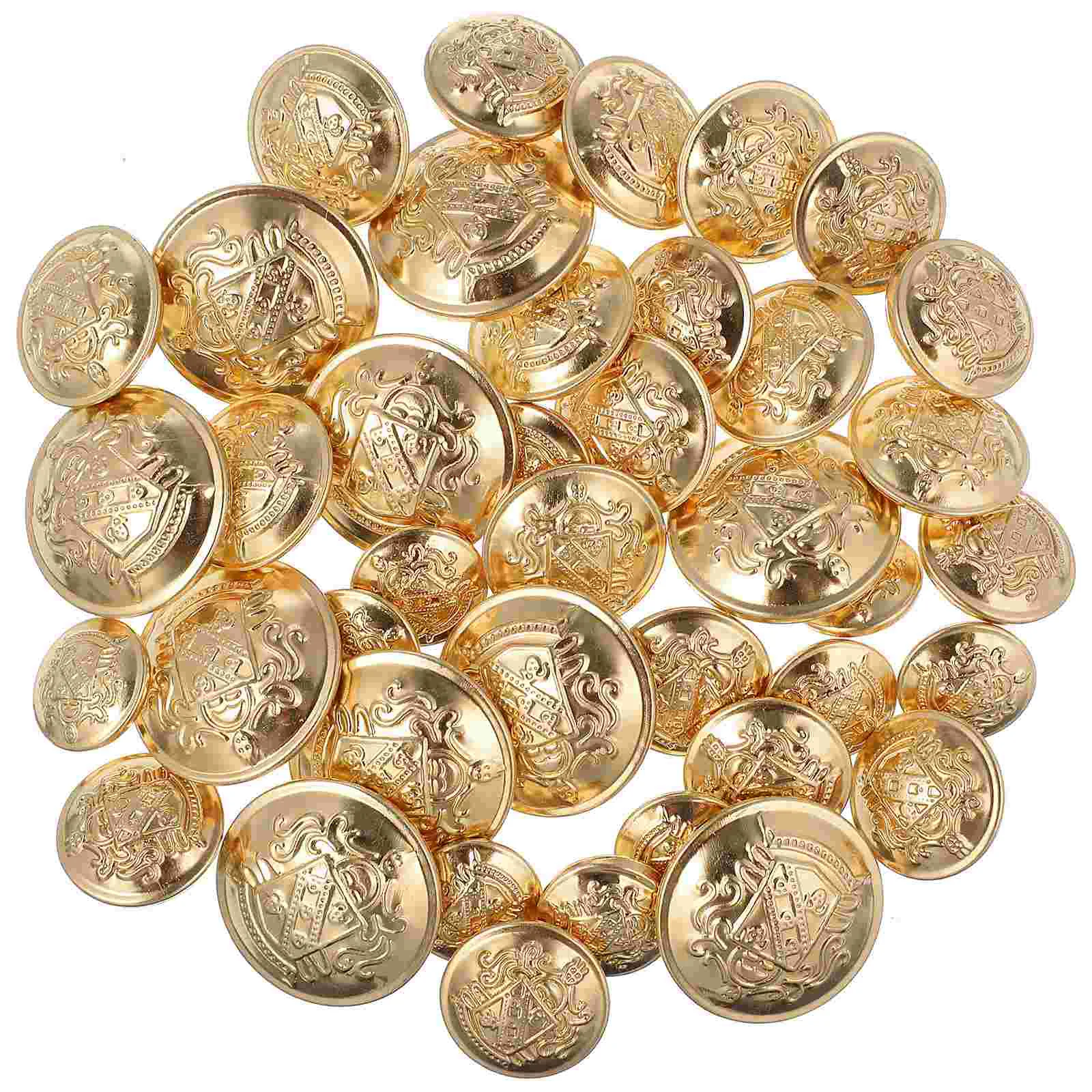 40 Pcs Retro Suit Buttons 50 Pieces for Clothing Sewing Clothes Metal Accessories Decorative Bracelets Brass Buckles Shirt Man