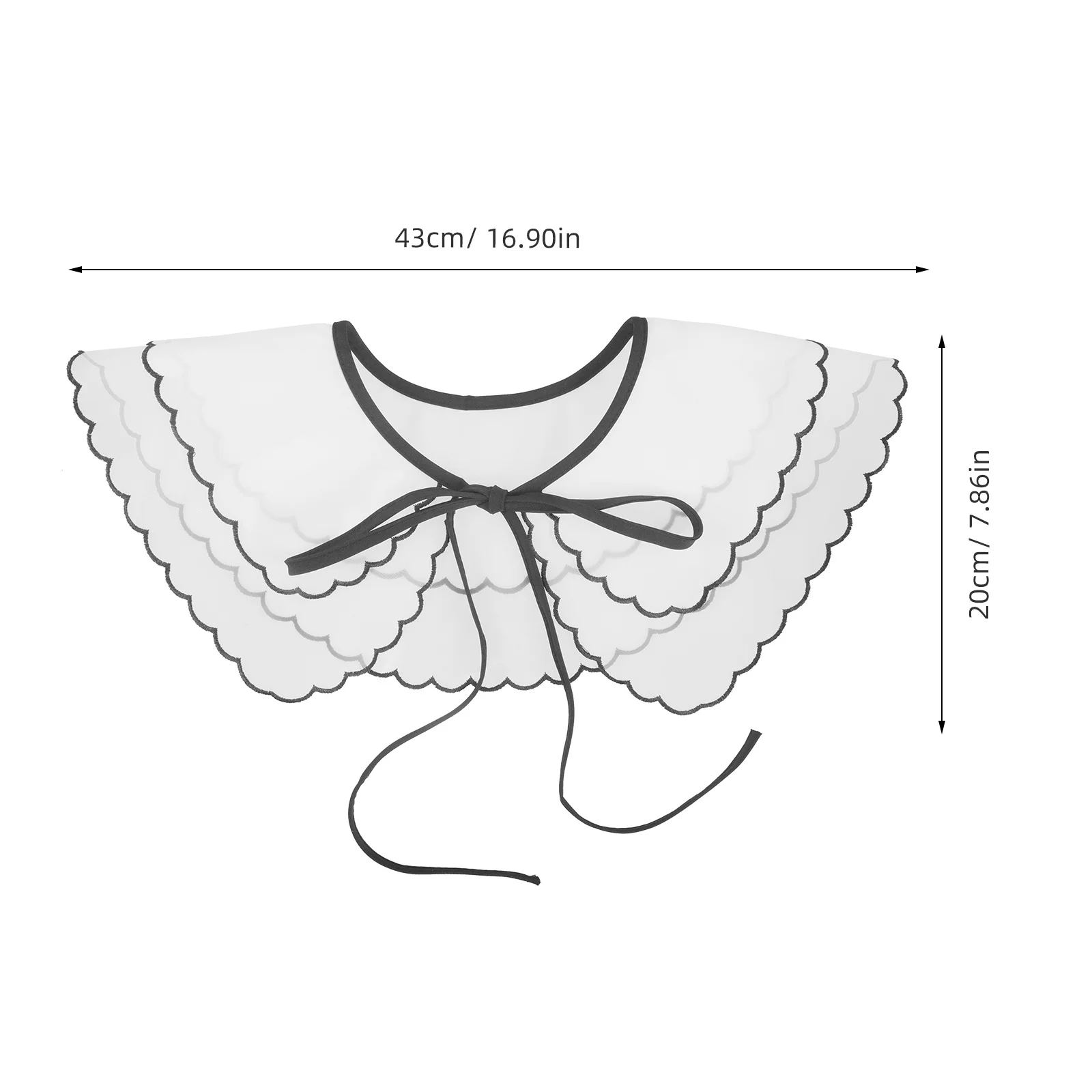Renda oco para fora organza gola bordada branco removível moda gola falsa vestido feminino blusa ocasiões especiais