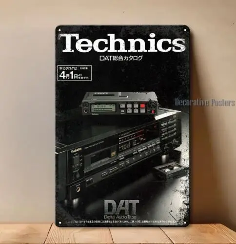 Technics Dat Digital Audio Tape Vintage Hi-Fi Metal Poster -20x30cm Tin Sign
