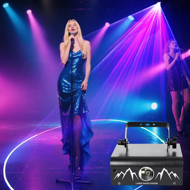 RGB Stage Lighting  Animation 3D Laser Lights Patterns with DMX512 Sound Activated Remote Control for Wedding Live Show Church