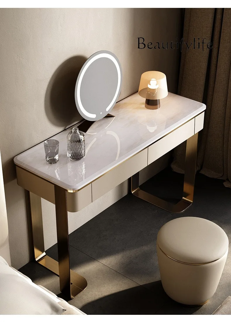 European Entry Lux Marble Dressing Table Modern Simple Small Apartment High Sense Makeup Table