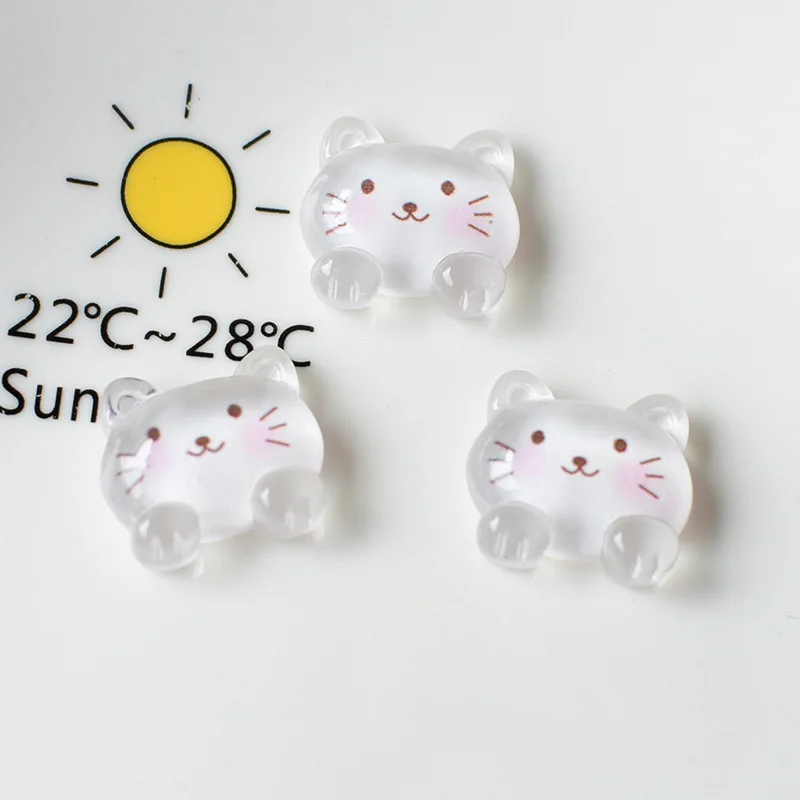 10 stuks nieuwe leuke cartoon schattige transparante konijn kleine beer hars plakboek diy sieraden kinderen cadeau haarspeld accessoires a59