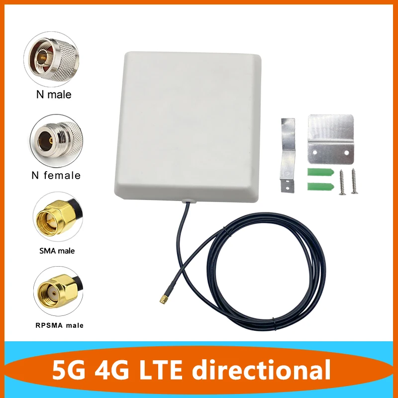 800~3800Mhz 5G 4G LTE High Gain 30DBI Directional WiFi Flat Panel MIMO Antenna Outdoor Waterproof N SMA Female