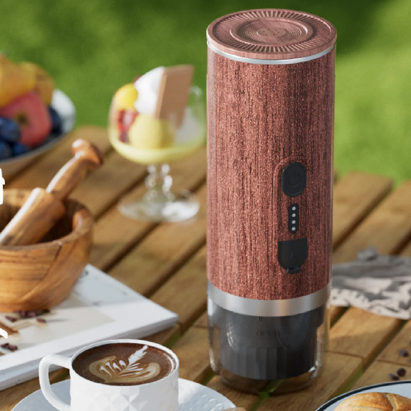 ماكينة صنع القهوة المحمولة 20 بار استخراج التدفئة الذاتية 304 الفولاذ المقاوم للصدأ 7500 مللي أمبير قابلة للشحن اللاسلكي السفر الكهربائي