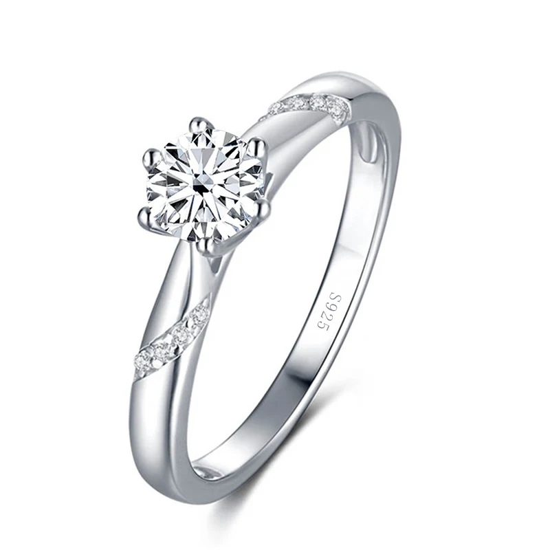 Gica Gema Real 1-3 Carat Moissanite Diamond Rings For Women Fine Jewelry 925 Sterling Silver Engagement Wedding Lady Anillo