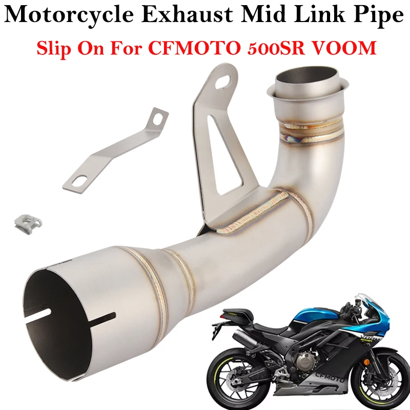 

For CFmoto 500SR VOOM 2024 2025 Motorcycle Exhaust Escape Systems Middle Link Pipe Eliminator Enhance Connect Original Muffler