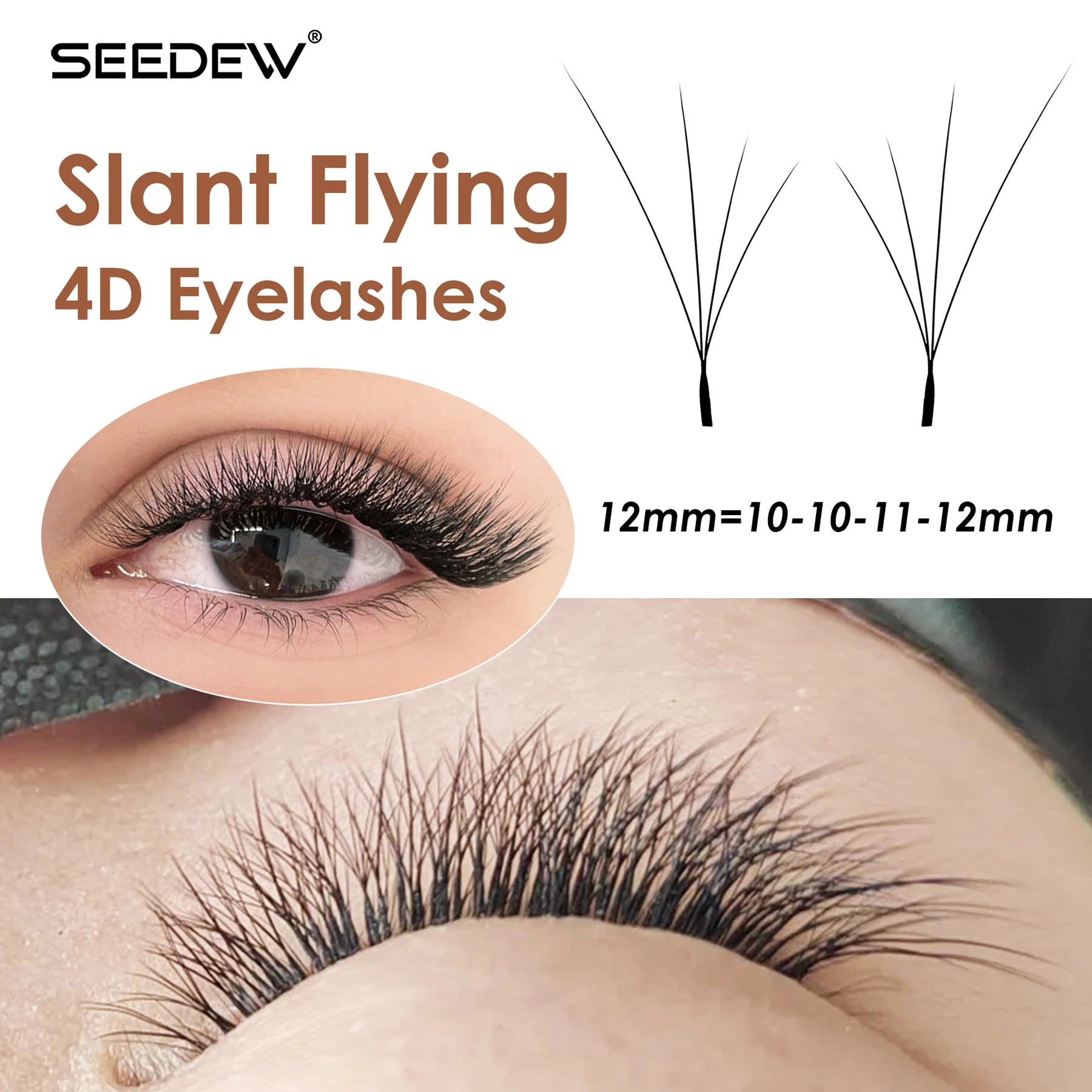 

SEEDEW Fox 4D W-образные наращивание ресниц Air Serie Мягкие натуральные объемные мягкие ресницы Летающие 4D ресницы