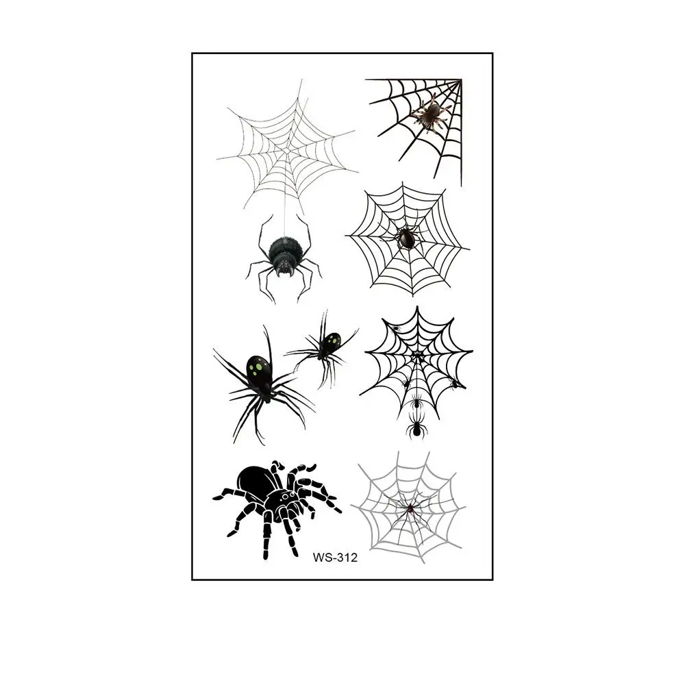 40Sheets Cosplay Props Spider Temporary Tattoos DIY Lifelike Halloween Stickers Facial Makeup Scary Body Art Stickers Christmas