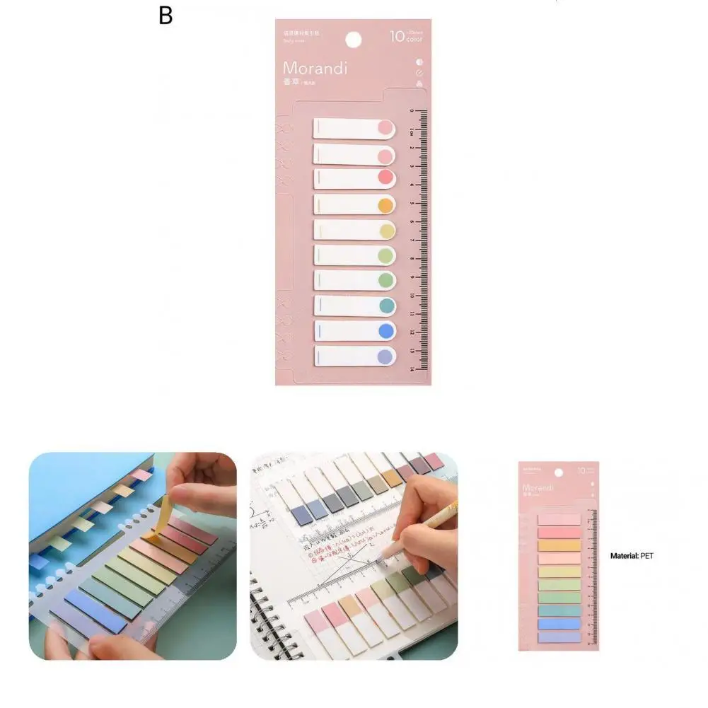 Sticky Tabs Soft Surface Sticky Notes Morandi Ruler Function  Practical Sticky Tabs Page Marker Flags