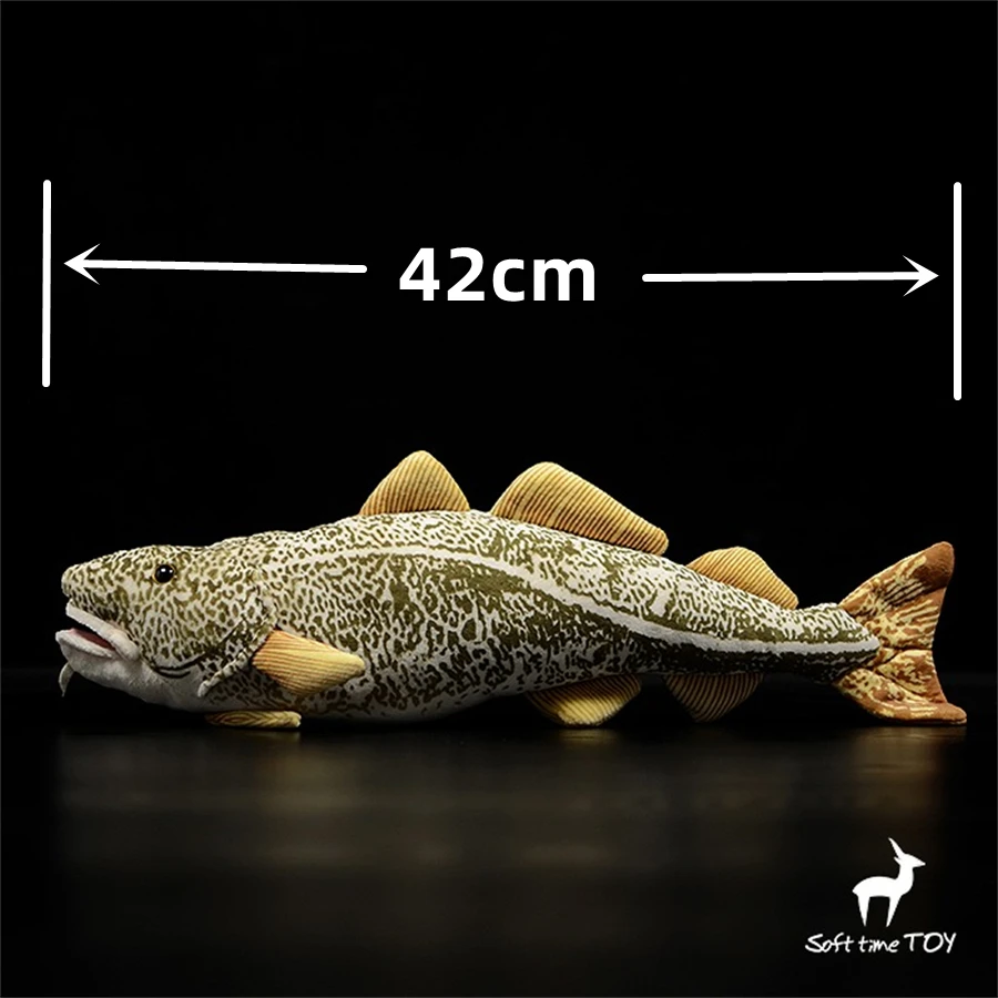 Gadus Morhua High Fidelity Anime Cute Plushie Atlantic Cod Fish Plush Toys Lifelike Animals Simulation Stuffed Doll Kawai Toy