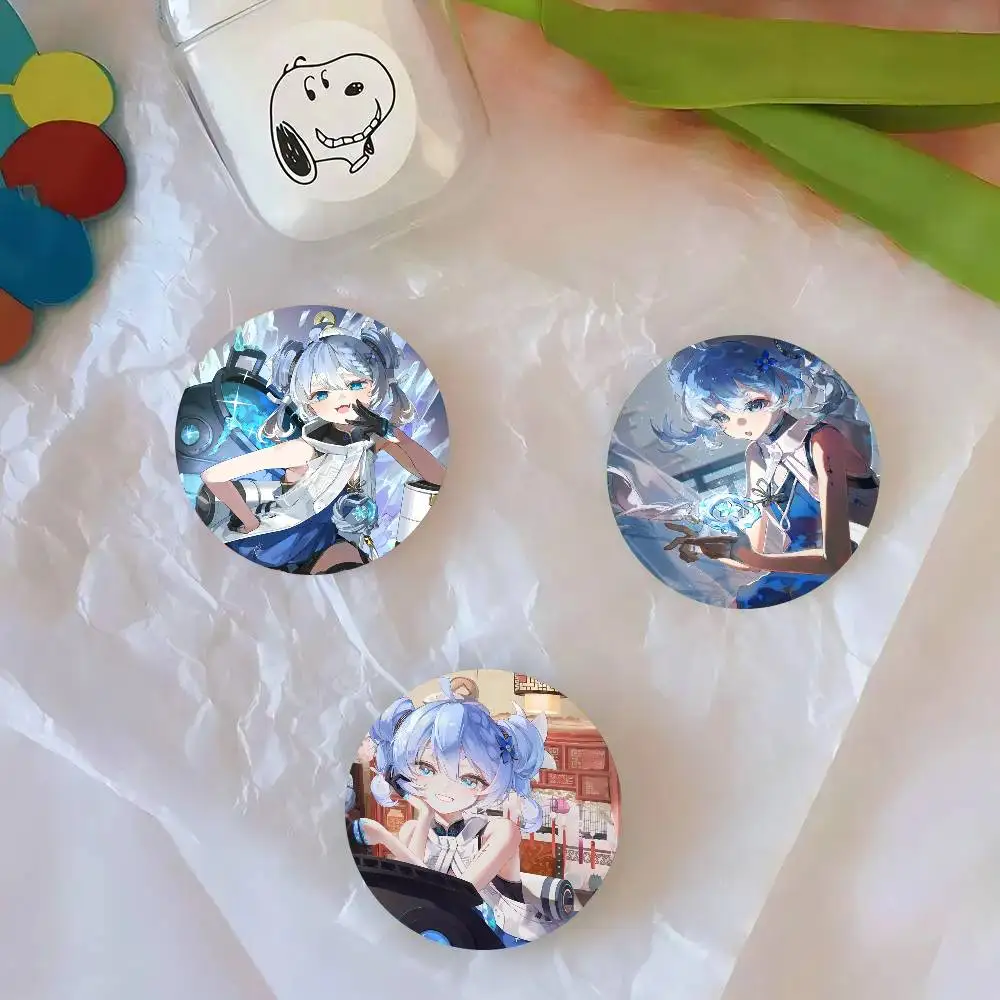 Youhu Anime Game W-Wuthering Waves Round Badge Lapel Pins For Backpacks Briefcase Laser Brooch Clothes Gifts