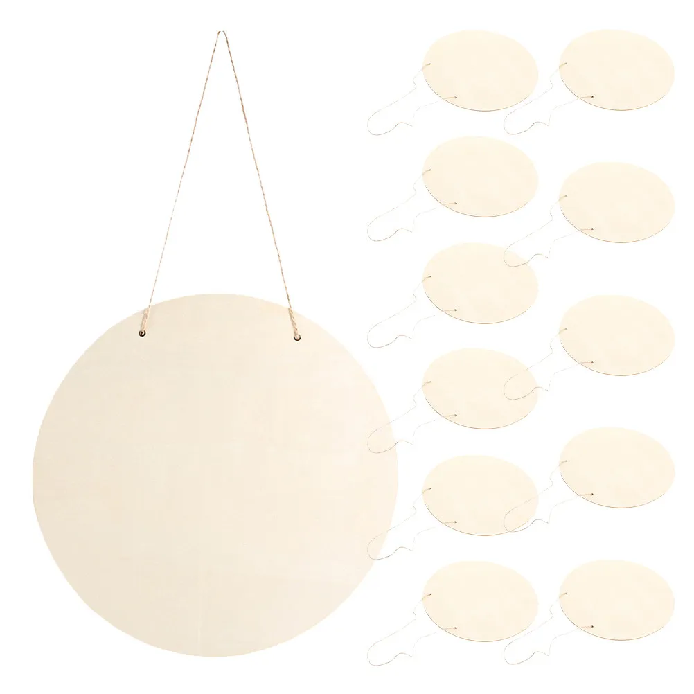 12Pcs Blank Wooden Sign For Wedding Welcome Sign Autumn Wall Decor Round Unfinished Craft Circles Art Class