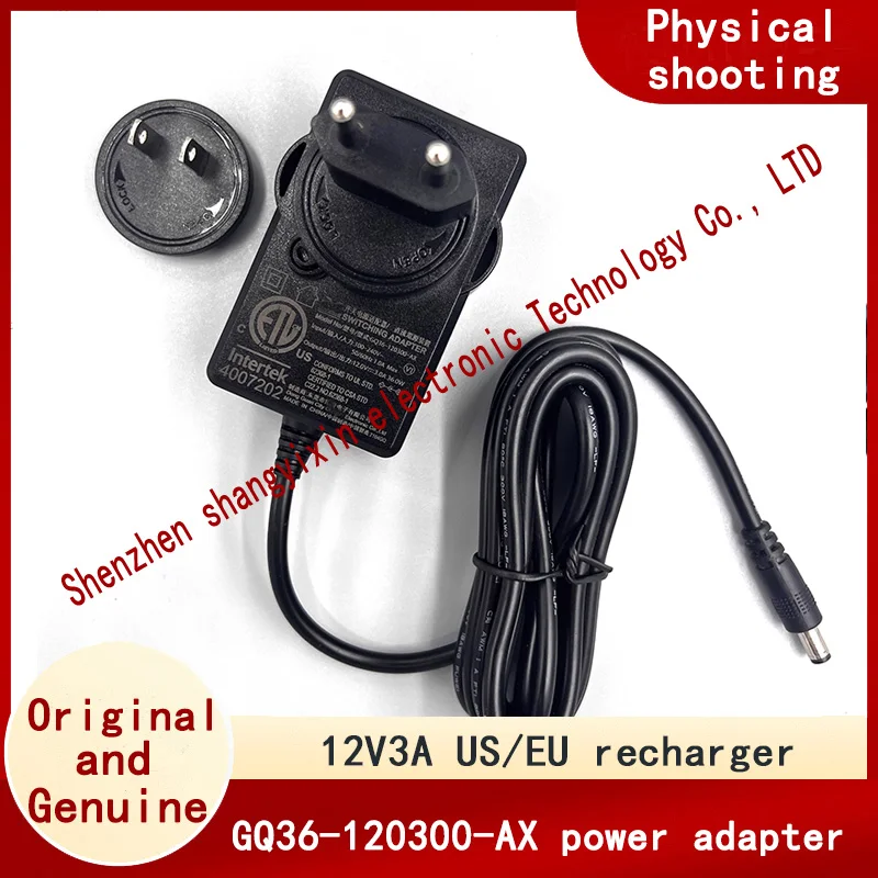 Original GQ36-120300-AX charger 12V3A US/EU detachable plug 36W DC power adapter