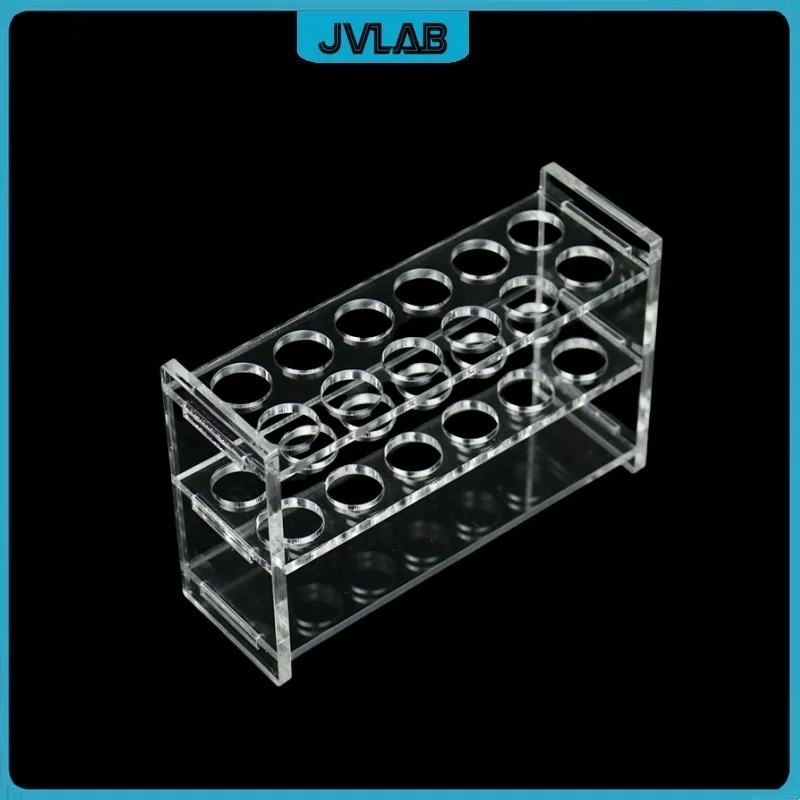 Plexiglass Test Tube Rack 12 Welll Rrectangle Rransparent Organic Glass Colorimetric Tube Rack Diameter 26mm for 50 mL