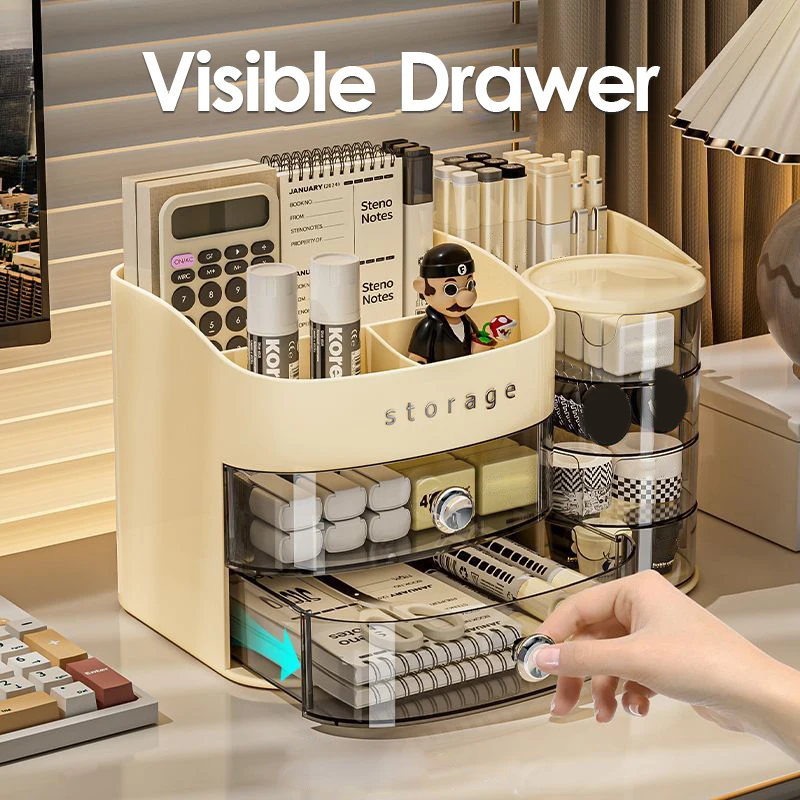 Cosmetic Storage Box Large Capacity Transparent Drawer Jewelry Makeup Storage Box Multi-layer Multi-functional Desktop Organizer