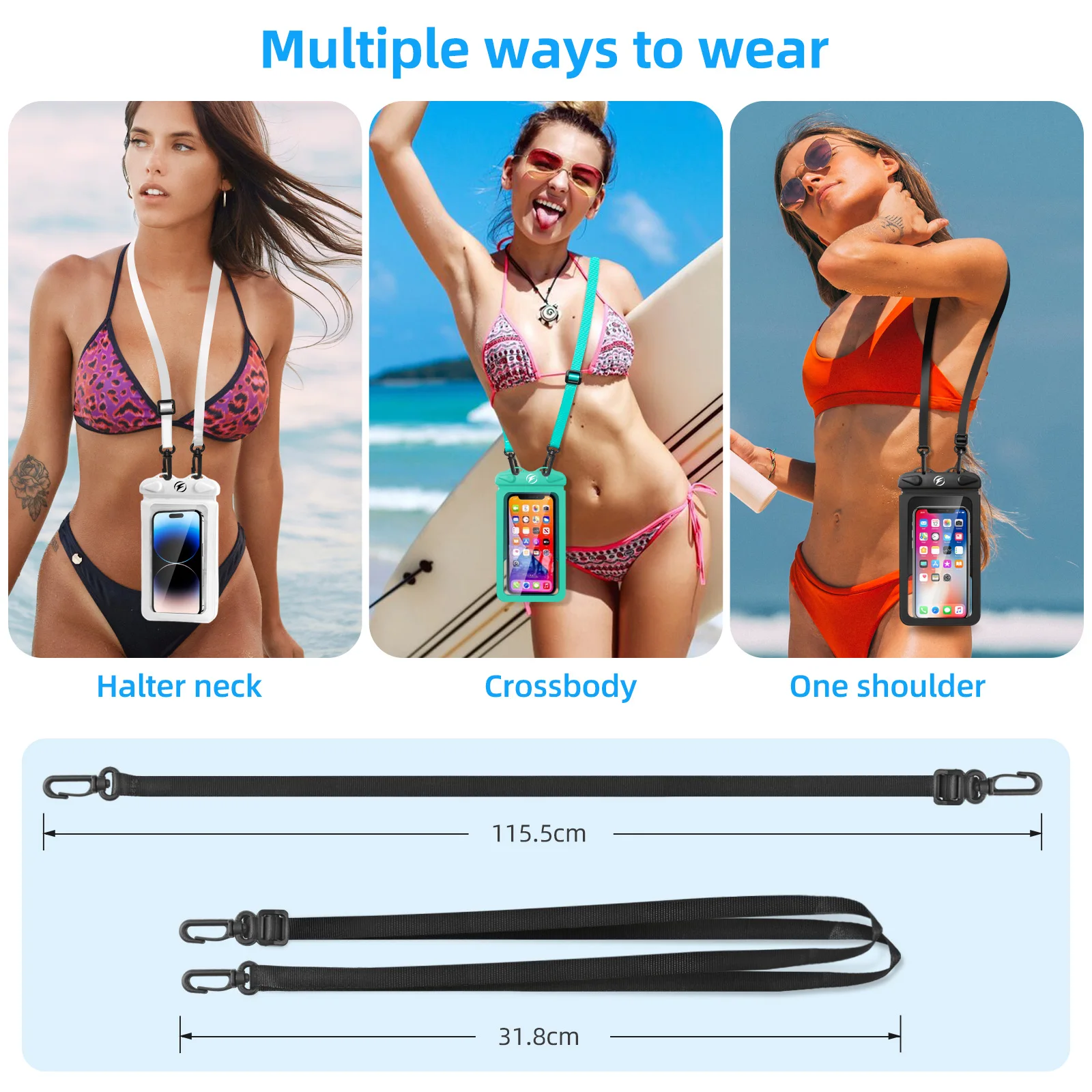 حقيبة سباحة تحت الماء للهاتف المحمول ، حقيبة الهاتف الخلوي ، حقيبة جافة ، مقاومة للماء ، مزدوجة ، مناسبة لفون ، سامسونج #4