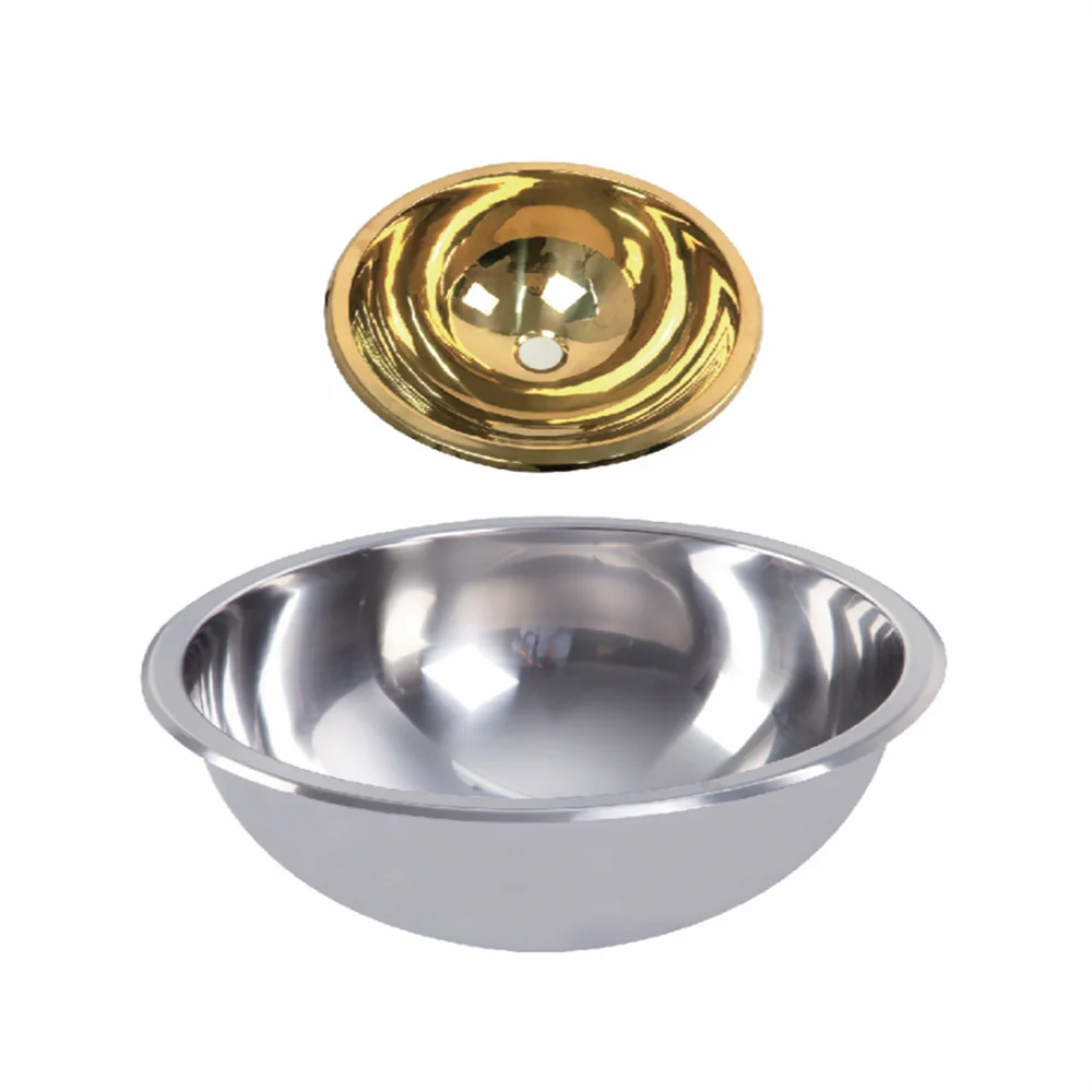 

Stainless Steel Round Sink 300*130mm Polished Golden Painted RV Caravan GR-532A